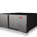Black and Gray Digital Storage Device With Red Accents And Modern Ventilation Design