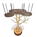 Outdoor Tree Shaped Public Chair With Wooden Branches And Circular Seats