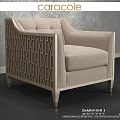 Modern Beige Leisure Chair With Geometric Pattern Armrest And Metal Frame