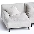 Light Fabric Sectional Sofa With Plush Cushions And Modern Stylish Design 3d model