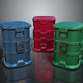 Colorful Heavy Duty Storage Containers With Secure Latches And Stackable Design In Blue Red Green