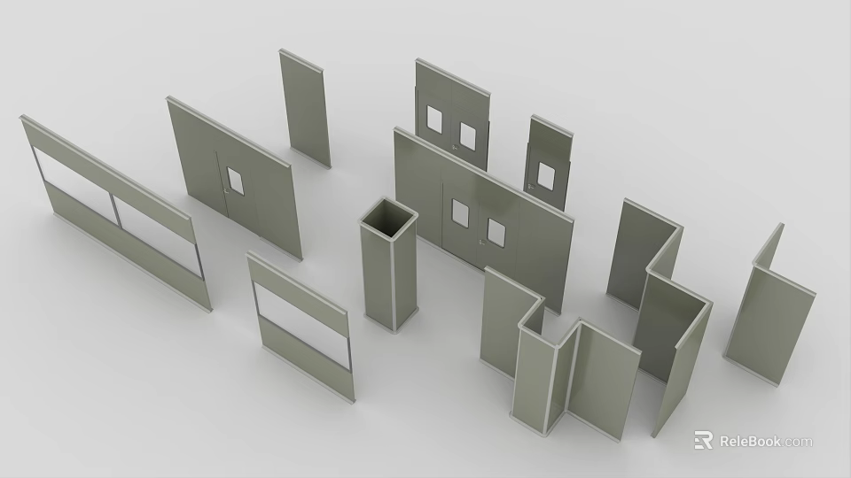 Modern Style Kitchen Cabinet Components Including Door Panels Drawer Fronts And Bodies 3d model