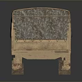 Gray Fabric Covered Storage Cart With Wooden Legs And Smooth Surface Design