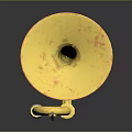 Golden Brass Trombone Musical Instrument with Shiny Finish and Slide Design