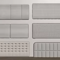 Fabric Headboards in Various Designs Gray and Beige with Tufted Quilted Patterns for Modern Bedroom