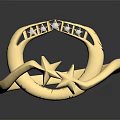 Elegant Gold Ring With Star Shaped Design And Sparkling Diamond Accents