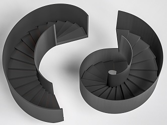 modern revolving stair indoor stair handrail stair 3d model