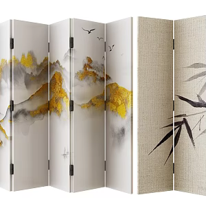 new chinese style screen 3d model