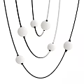 Modern Minimalist Chandelier With White Spheres And Black Hanging Cords