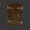 Wooden Swing Door With Metal Hinges Vintage Style Home Decor Design Element