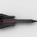 Black Fighter Jet Model With Sleek Design Twin Tails And Red Accents