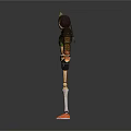 3D Animated Character With Black Short Hair Green Top And Mechanical Limbs
