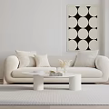 Modern double sofa 3d model