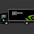 Black Commercial Truck Exterior With NVIDIA GeForce GTX Text And Green Logo