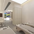 Modern Beauty Salon Interior With White Styling Chairs Mirrors And Green Plants