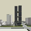 Modern High Rise Office Building With Glass Curtain Wall Exterior Architecture Design