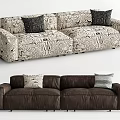 Poliform modern double sofa tofu block double sofa leather double sofa fabric double sofa 3d model