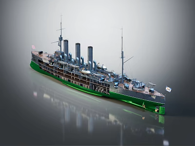 modern warship ship warship 3d model