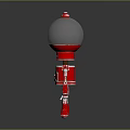 Red Robot Character With White Spherical Head Red Body Silver Arms And Legs Design