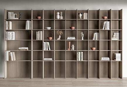 Modern bookcase book decoration 3d model