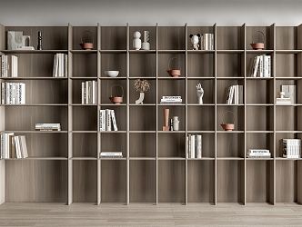 Modern bookcase book decoration 3d model