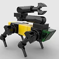 Creative Building Blocks Mechanical Robot With Black Yellow Green Arms And Legs