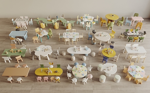 Children's Tables and Chairs Leisure Tables and Chairs Game Tables and Chairs Learning Tables and Chairs Building Blocks Tables and Chairs Kindergarten Tables and Chairs 3d model