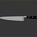 Sharp Stainless Steel Kitchen Knife With Black Handle And Silver Blade