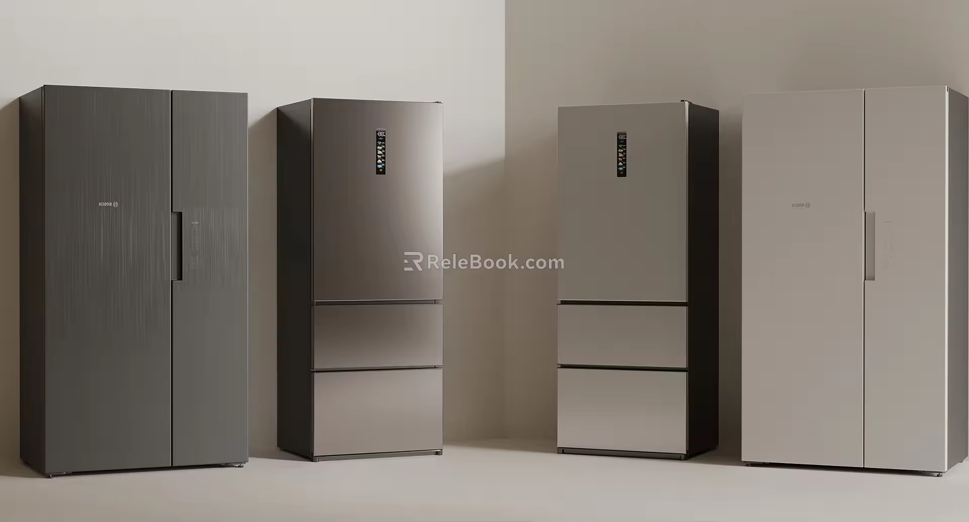 Modern refrigerator combination 3d model