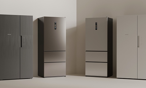 Modern refrigerator combination 3d model