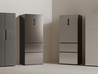 Modern refrigerator combination 3d model