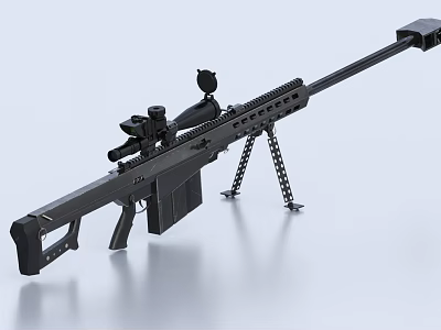 Black Sniper Rifle With Scope And Tripod Stand For Precision Shooting 3d model