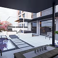 Modern Courtyard Garden 3d model