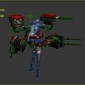 Blonde Haired Game Anime Character With Mechanical Armor Cannon Barrels And Sailor Uniform