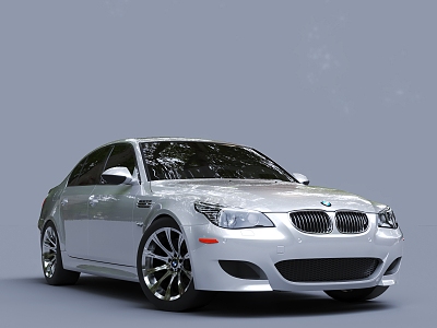 gray car bmw sedan 3d model