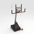 Portable Basketball Hoop With Transparent Backboard And Ball 3d model