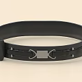 Stylish Black Leather Belt With Metal Buckle And Adjustable Strap Design