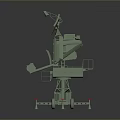 Green Mobile Military Radar Equipment With Wheeled Platform And Antenna Structure