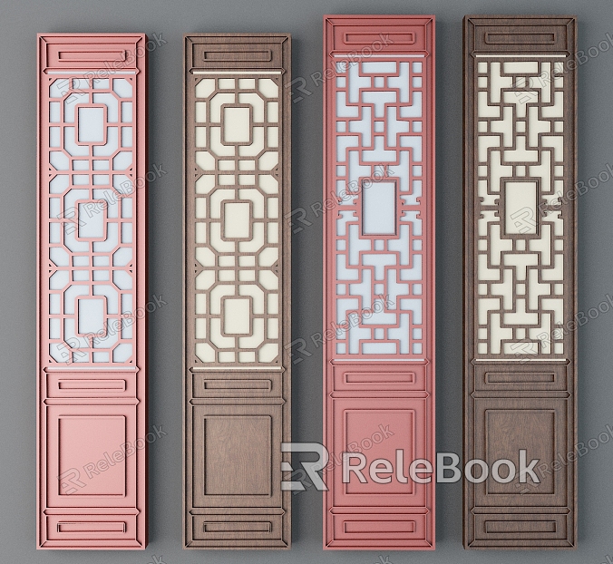 Chinese-style Wooden Doors Screen Doors Cut-off Doors Ancient Doors Traditional Wooden Doors Cut-off Doors model