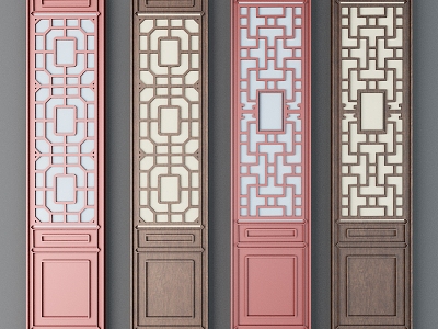 Chinese-style Wooden Doors Screen Doors Cut-off Doors Ancient Doors Traditional Wooden Doors Cut-off Doors model