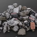 Natural Stone and Wood Pile Stacked for Construction and Landscaping Projects