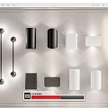 Modern Wall Lamps With Various Designs In Black And White On Textured Panel