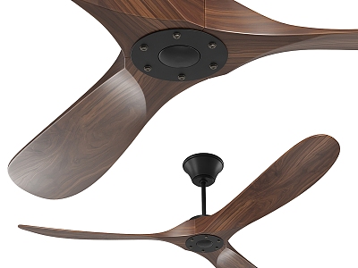 Nordic Wooden Ceiling Fan 3d model