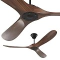 Elegant Modern Air Conditioner Fan With Wooden Blades And Black Base Design