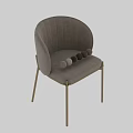 Elegant Modern Single Chair With Beige Fabric Curved Backrest And Gold Metal Legs