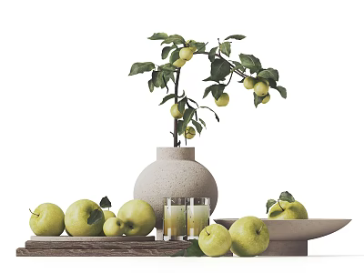 Modern apple fruit ornaments 3d model