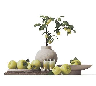 Modern apple fruit ornaments 3d model