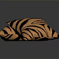 Stylish Decorative Pillows With Zebra Pattern In Gold And Black 3d model