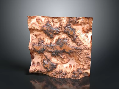 Natural Stone Wood Decorative Material with Rough Surface Texture and Earthy Brown Beige Patterns Design 3d model