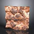Natural Stone Wood Decorative Material with Rough Surface Texture and Earthy Brown Beige Patterns Design